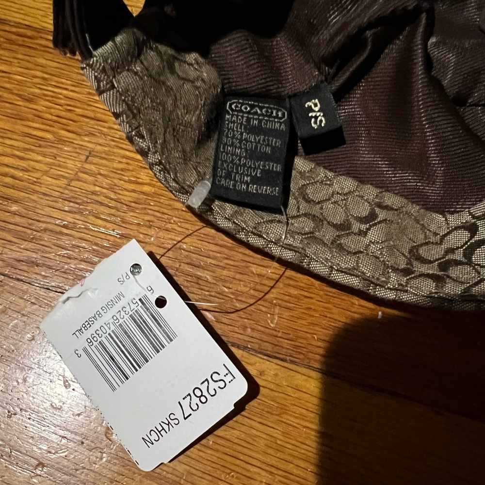 Coach Brown Patterned C Baseball Cap Hat Leather … - image 7